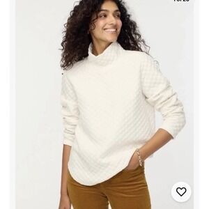 J. Crew Womens Size Small Quilted Mock Neck Pullover Long Sleeve Sweatshirt